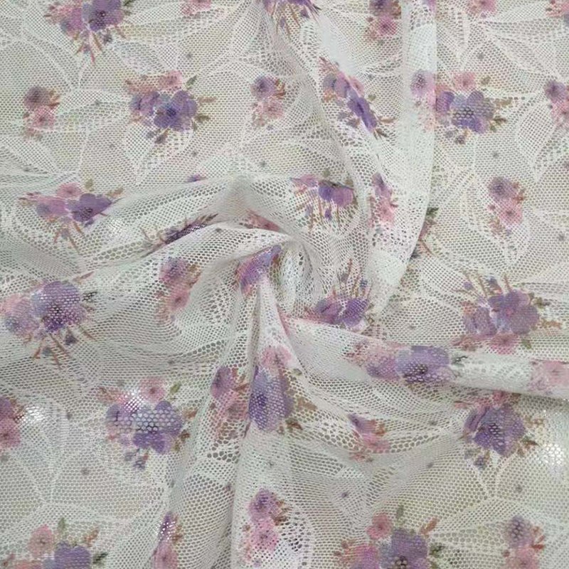 Lace Fabric Dress Printed Polyester for Women's Wear Wholesale Supplie 7